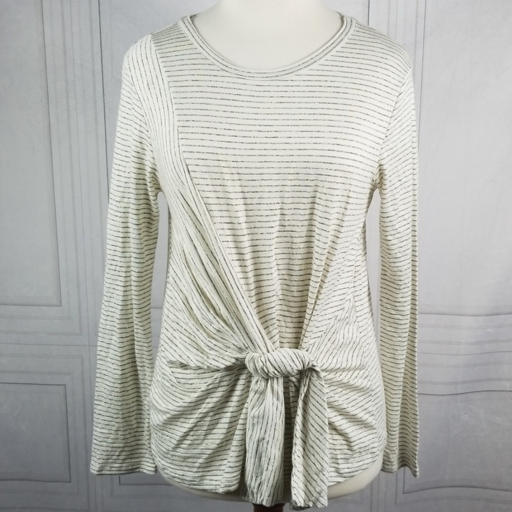Alya Tie Front Striped Top